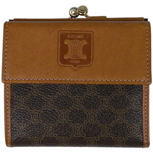 Celine Macadam Tri fold Wallet Compartment Wallet Brown